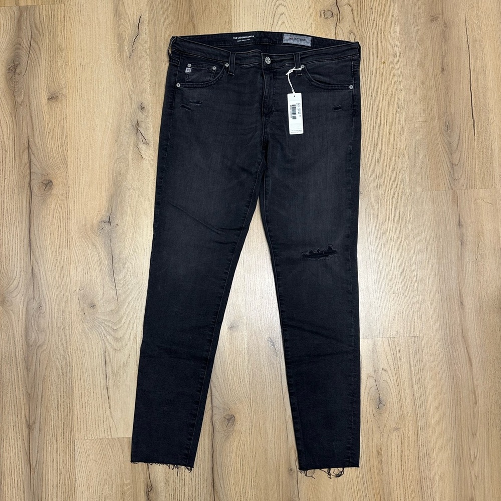 NWT AG Adriano Goldschmied Black Legging Ankle Super Skinny Jeans